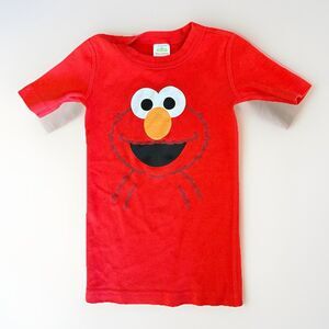 Hanna Andersson Size 5 Short John Pajama Shirt Sesame Street Elmo Red